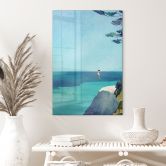 Glasbild Sommerglück am türkisblauen Meer - Rivers 