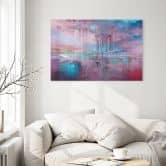 Glasbild Violetter Regen über blauem Dunst - Schmucker 