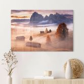 Glasbild Herbstnebel in den Alpen - Selagea 
