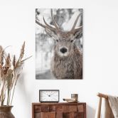 Glasbild Hirsch im Schneegestöber - Strigel 