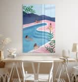 Glasbild Entspannen am Pool - Tomljanovic 