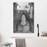 Glasbild Erotische Frau im Badezimmer - Toniolo 