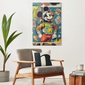 Glasbild Treechild - Mickey als Astronaut im Retro Stil 