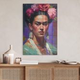Glasbild Treechild - Portrait von Frida Kahlo 