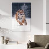 Glasbild Sibirischer Tiger im Schnee - van Duijn 