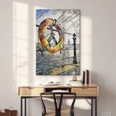 Glasbild Zamart - Kandinsky trifft Hamburg am Hafen 