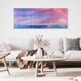 Glasbild Leuchtender Abendhimmel am Meer - Schmucker - Panorama 