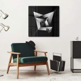 Glasbild Gong - 3D geometrische Formen - Quadratisch 