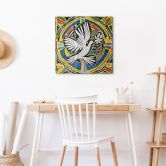 Glasschilderij Kleurrijke vredesduif - Geïnspireerd door Matisse - Zamart 