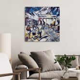 Glasbild Zamart - Kandinsky trifft Berlin Himmelblau - Quadratisch 