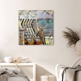 Glasbild Zamart - Kandinsky trifft Warnemünde - Quadratisch 