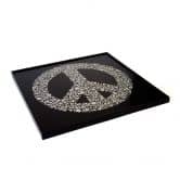 Wandbild Peace Zeichen - Silber Glitzer 