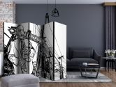 Paravent, Raumteiler freistehend, Trennwand - swingender Broadway , 5-teilig - 225x172 cm 