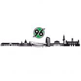 Wandtattoo Hannover 96 Skyline mit Logo farbig 