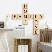 Lettres décoratives en bois placage de bouleau Family - Scrabble 