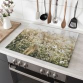 Stove cover plate for the kitchen - Summer meadow with camomile - Annie 