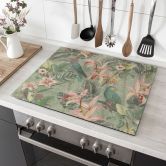 Herdabdeckplatte Dschungel mit Papageien Grün - Bloomery Decor 