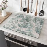 Herdabdeckplatte Dschungelblätter Aquarell Creme - Bloomery Decor 
