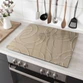 Dækplade til komfur Abstrakte ringe beige - Grande 