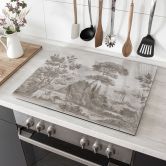 Herdabdeckplatte Landschaft mit Gartenlandschaft in Beige - Ms Tiff 
