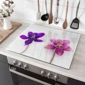 Stove cover plate Pink flowers 