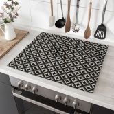 Herdabdeckplatte Schwarz-beige Ornamente - Treechild 