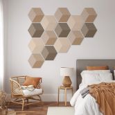3D Hexagon Dibond - Bruin met Patroon 