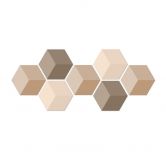 3D Hexagon - Alu-Dibond Braun Set (7er Set) 
