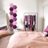 3D Hexagon - Alu-Dibond Dunkelmagenta 