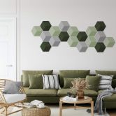 3D Hexagon Dibond - Groen met Patroon 