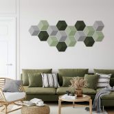 3D Hexagon - Alu-Dibond Hellgrün 