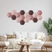 3D Hexagon - Alu-Dibond Hellrot 