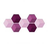 3D Hexagon - Alu-Dibond Set Magenta (7er Set) 