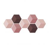3D Hexagon - Alu-Dibond Set Rot (7er Set) 