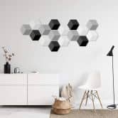 3D Hexagon - Alu-Dibond Schwarz 