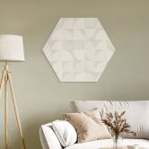 Hexagon Wandbild Halbkreise im Retro-Stil - Bloomery Decor - Alu-Dibond 