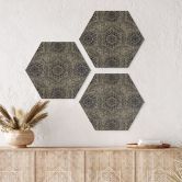 Hexagon Wandbild Mandala Boho Antikgold - Bloomery Decor - Alu-Dibond 