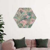 Wanddecoratie tropische bladeren in de jungle roze - Bloomery Decor - aluminium dibond 