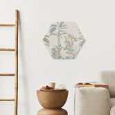 Hexagon Wandbild Tropischer Wald mit Kakadus - Bloomery Decor - Alu-Dibond 