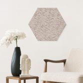 Hexagon Wandbild Zarte Aquarell-Blätter - Soft Grau - Bloomery Decor - Alu-Dibond 