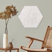 Hexagon Wandbild Zarte Aquarell-Blätter - Soft Beige - Bloomery Decor - Alu-Dibond 