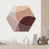 Hexagon Dibond Abstracte vormen in warme aardetinten - Böhmer 