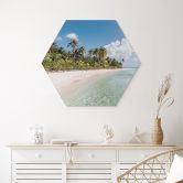 Hexagon Wandbild Palmenstrand in der Südsee - Colombo - Alu-Dibond 