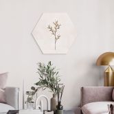 Hexagon Wandbild Blumen Illustration - Vergissmeinnicht - Goed Blauw - Alu-Dibond 