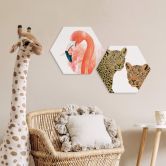 Hexagon Dibond Goed Blauw - Pink Flamingo 