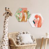 Hexagon - Alu-Dibond Goed Blauw - Tropisch Pink 