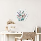 Hexagon Wandbild Wildblumen Bouquet im Frühling - Goed Blauw - Alu-Dibond 