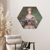 Hexagon Wandbild Die Zukunft ist weiblich - Grace Digital Art - Alu-Dibond 