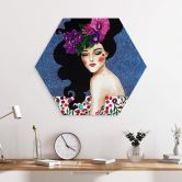 Hexagon Wandbild Flüsterndes Herz - Alu-Dibond - Hülya 
