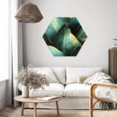 Hexagon Wandbild Exotische Bananenblätter - Jaszke - Alu-Dibond 
